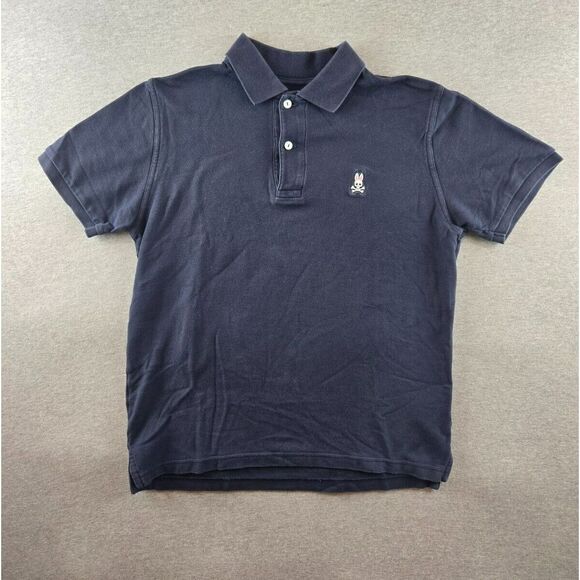 Psycho Bunny Pique Polo Shirt Mens 3 Blue Anglo American Design 100% Pima Cotton
